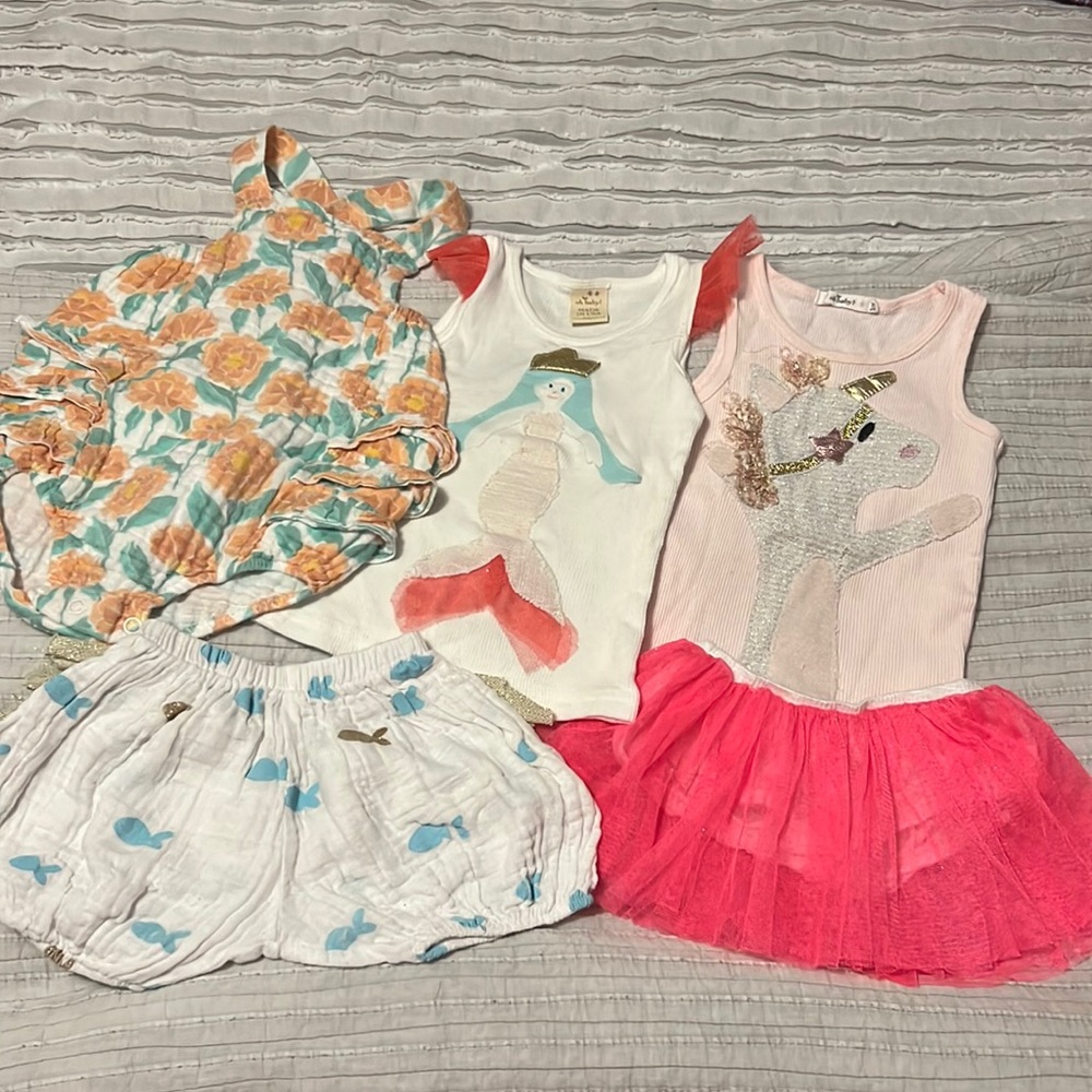 Oh baby bundle mermaid unicorn bubble bloomers twirl skirt all included